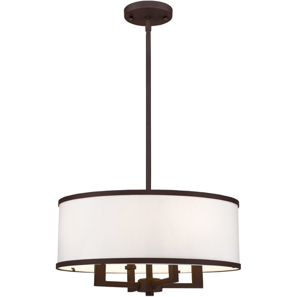 HomeRoots Bronze Four-Light Dimmable Chandelier - Elegant Design with Shades for Modern Interiors & Ambiance 687795