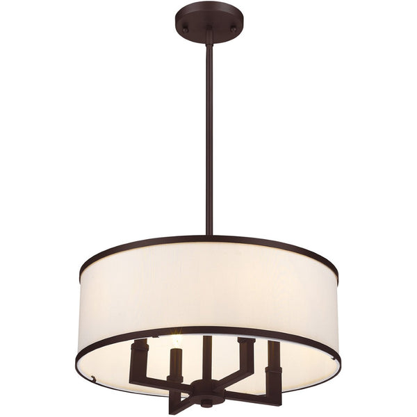 HomeRoots Bronze Four-Light Dimmable Chandelier - Elegant Design with Shades for Modern Interiors & Ambiance 687795