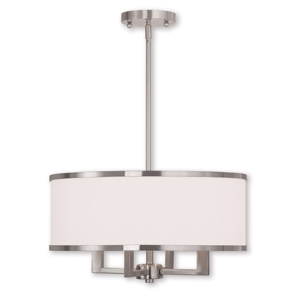 HomeRoots Four Light Dimmable Chandelier - Modern Steel Fixture for Living Rooms, Dining Areas & Bedrooms 687796