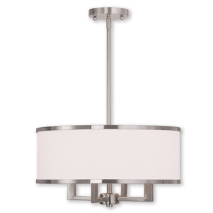 HomeRoots Four Light Dimmable Chandelier - Modern Steel Fixture for Living Rooms, Dining Areas & Bedrooms 687796