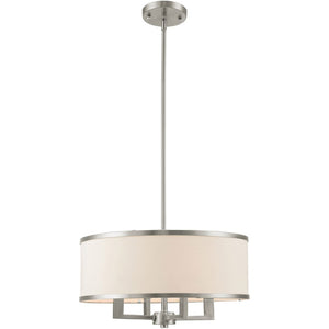 HomeRoots Four Light Dimmable Chandelier - Modern Steel Fixture for Living Rooms, Dining Areas & Bedrooms 687796