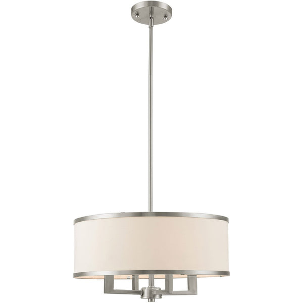 HomeRoots Four Light Dimmable Chandelier - Modern Steel Fixture for Living Rooms, Dining Areas & Bedrooms 687796