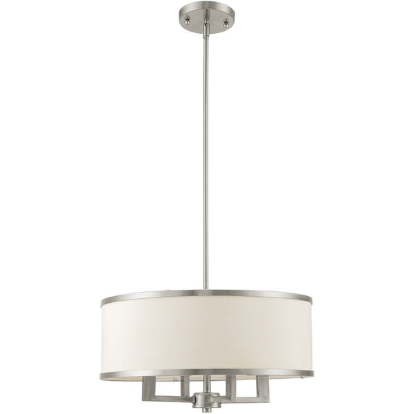 HomeRoots Four Light Dimmable Chandelier - Modern Steel Fixture for Living Rooms, Dining Areas & Bedrooms 687796