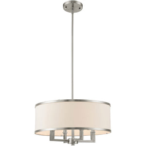 HomeRoots Four Light Dimmable Chandelier - Modern Steel Fixture for Living Rooms, Dining Areas & Bedrooms 687796