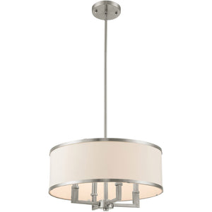 HomeRoots Four Light Dimmable Chandelier - Modern Steel Fixture for Living Rooms, Dining Areas & Bedrooms 687796