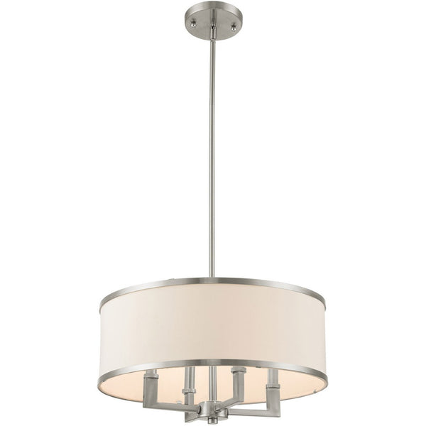 HomeRoots Four Light Dimmable Chandelier - Modern Steel Fixture for Living Rooms, Dining Areas & Bedrooms 687796