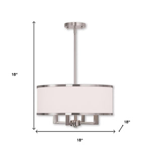 HomeRoots Four Light Dimmable Chandelier - Modern Steel Fixture for Living Rooms, Dining Areas & Bedrooms 687796
