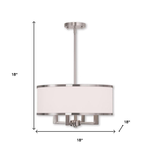 HomeRoots Four Light Dimmable Chandelier - Modern Steel Fixture for Living Rooms, Dining Areas & Bedrooms 687796