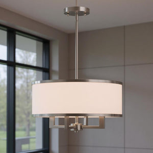 HomeRoots Four Light Dimmable Chandelier - Modern Steel Fixture for Living Rooms, Dining Areas & Bedrooms 687796