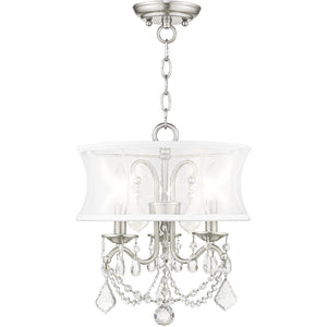 HomeRoots Three Light Dimmable Chandelier - Modern Cylinder Shades for Adjustable Ambiance in Any Room 687799