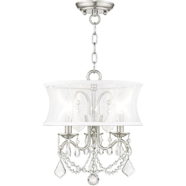 HomeRoots Three Light Dimmable Chandelier - Modern Cylinder Shades for Adjustable Ambiance in Any Room 687799
