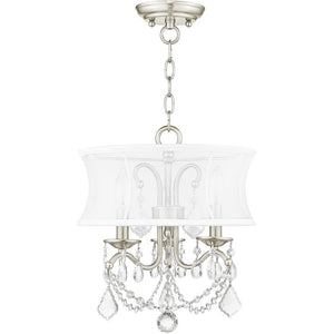 HomeRoots Three Light Dimmable Chandelier - Modern Cylinder Shades for Adjustable Ambiance in Any Room 687799