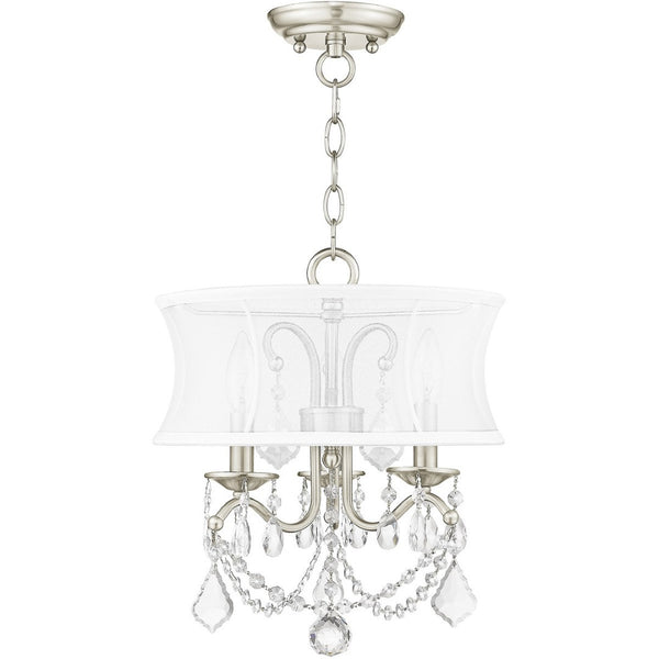 HomeRoots Three Light Dimmable Chandelier - Modern Cylinder Shades for Adjustable Ambiance in Any Room 687799