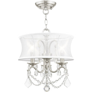 HomeRoots Three Light Dimmable Chandelier - Modern Cylinder Shades for Adjustable Ambiance in Any Room 687799