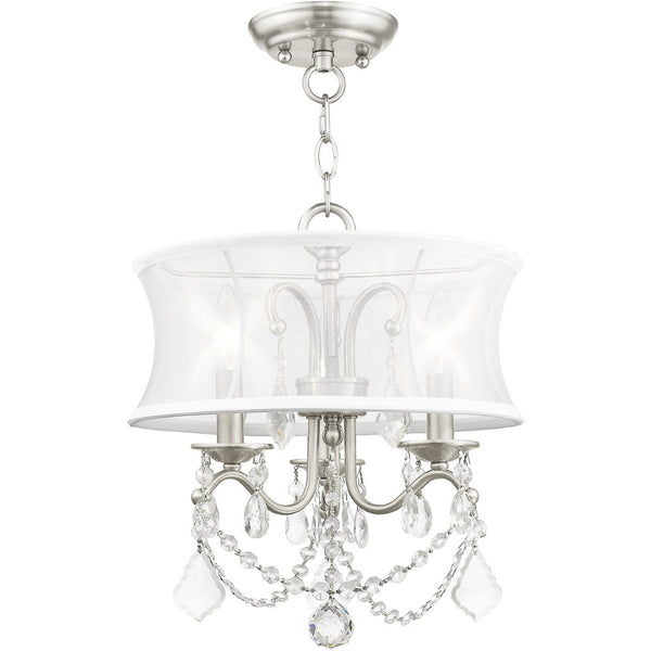 HomeRoots Three Light Dimmable Chandelier - Modern Cylinder Shades for Adjustable Ambiance in Any Room 687799