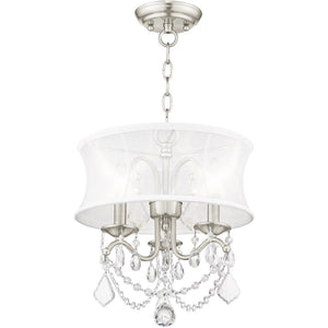 HomeRoots Three Light Dimmable Chandelier - Modern Cylinder Shades for Adjustable Ambiance in Any Room 687799