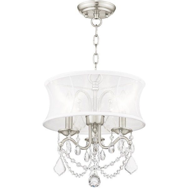 HomeRoots Three Light Dimmable Chandelier - Modern Cylinder Shades for Adjustable Ambiance in Any Room 687799