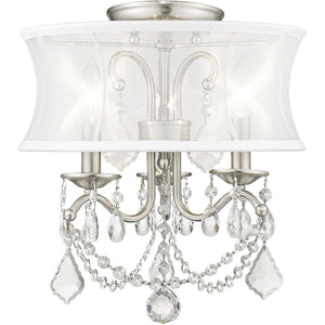 HomeRoots Three Light Dimmable Chandelier - Modern Cylinder Shades for Adjustable Ambiance in Any Room 687799
