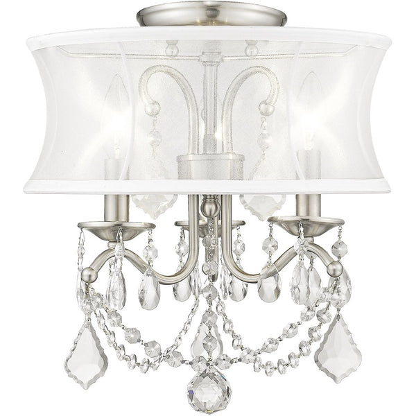 HomeRoots Three Light Dimmable Chandelier - Modern Cylinder Shades for Adjustable Ambiance in Any Room 687799