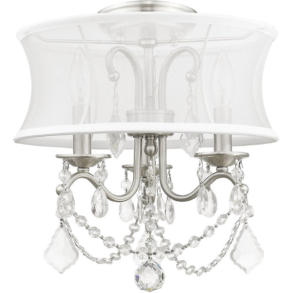 HomeRoots Three Light Dimmable Chandelier - Modern Cylinder Shades for Adjustable Ambiance in Any Room 687799