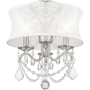 HomeRoots Three Light Dimmable Chandelier - Modern Cylinder Shades for Adjustable Ambiance in Any Room 687799
