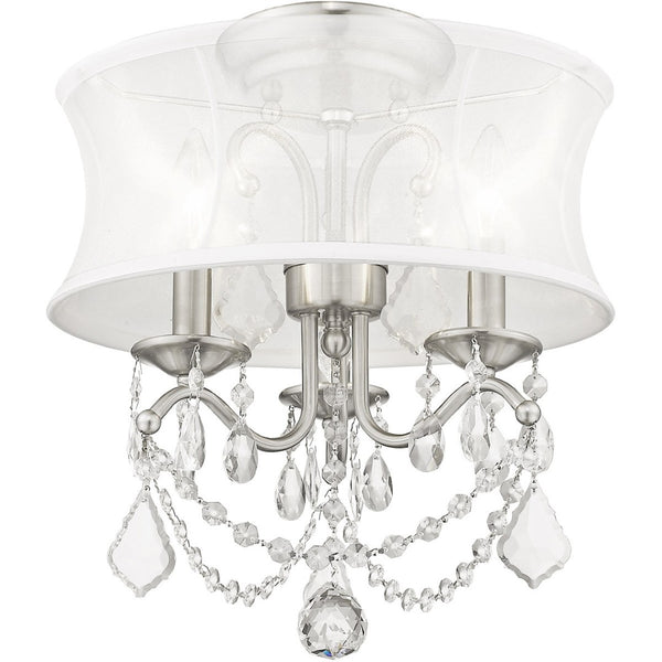HomeRoots Three Light Dimmable Chandelier - Modern Cylinder Shades for Adjustable Ambiance in Any Room 687799