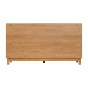 English Elm Modern Fluted 6 Drawer Dresser with Solid Wood Legs Japandi Chest for Bedroom Natural N739S0000013W