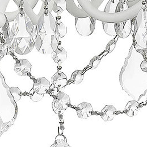 HomeRoots White Modern Four-Light Dimmable Chandelier with Cylinder Shades for Stylish Ambient Lighting 687800