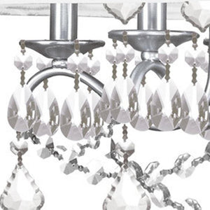 HomeRoots Five Light Dimmable Chandelier - Modern Steel Shades for Elegant Dining Room & Living Space Lighting 687803
