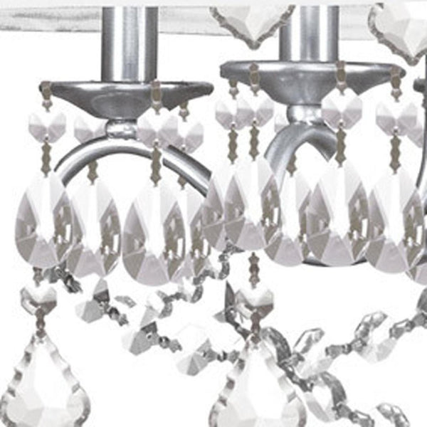 HomeRoots Five Light Dimmable Chandelier - Modern Steel Shades for Elegant Dining Room & Living Space Lighting 687803