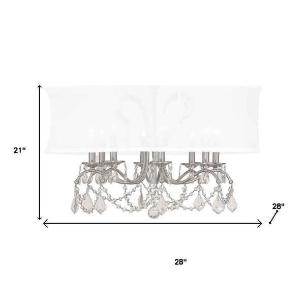 HomeRoots Eight Light Dimmable Chandelier - Modern Cylinder Design with Steel Shades for Elegant Spaces 687805