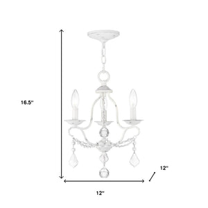 HomeRoots Three Light Dimmable Chandelier - Modern Steel Fixture with Cylindrical Shades for Stylish Spaces 687807
