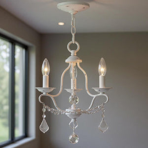 HomeRoots Three Light Dimmable Chandelier - Modern Steel Fixture with Cylindrical Shades for Stylish Spaces 687807