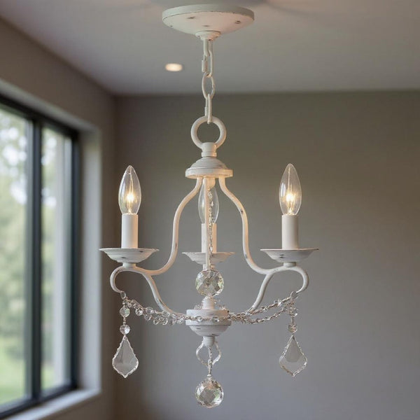 HomeRoots Three Light Dimmable Chandelier - Modern Steel Fixture with Cylindrical Shades for Stylish Spaces 687807