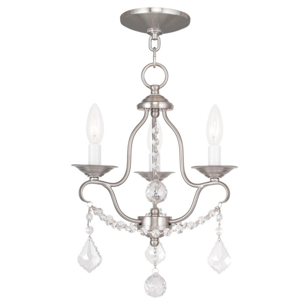 HomeRoots Nickel Modern Three-Light Dimmable Chandelier with Cylinder Shades – Perfect for Any Room's Elegance! 687808