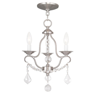 HomeRoots Nickel Modern Three-Light Dimmable Chandelier with Cylinder Shades – Perfect for Any Room's Elegance! 687808