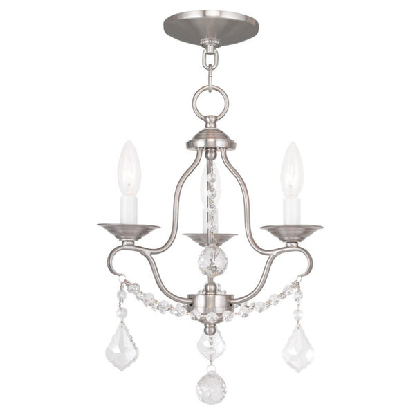 HomeRoots Nickel Modern Three-Light Dimmable Chandelier with Cylinder Shades – Perfect for Any Room's Elegance! 687808