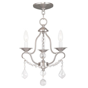 HomeRoots Nickel Modern Three-Light Dimmable Chandelier with Cylinder Shades – Perfect for Any Room's Elegance! 687808