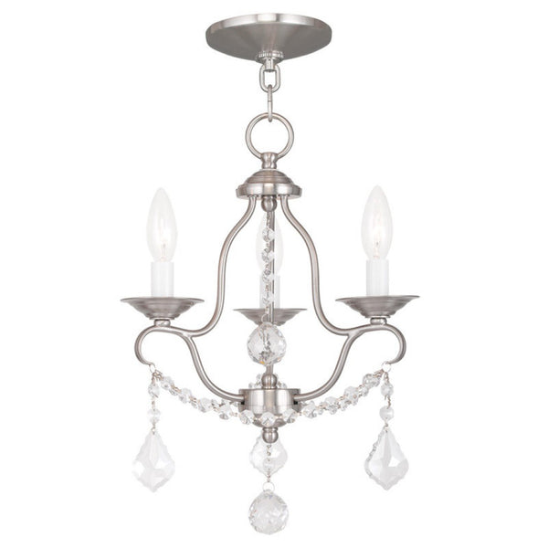HomeRoots Nickel Modern Three-Light Dimmable Chandelier with Cylinder Shades – Perfect for Any Room's Elegance! 687808