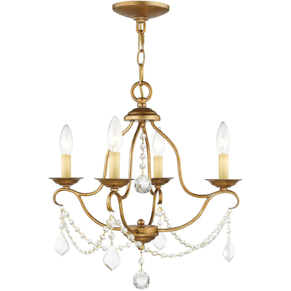 HomeRoots Four Light Dimmable Chandelier - Stylish Cylinder Shades for Modern Spaces & Ambient Lighting 687809