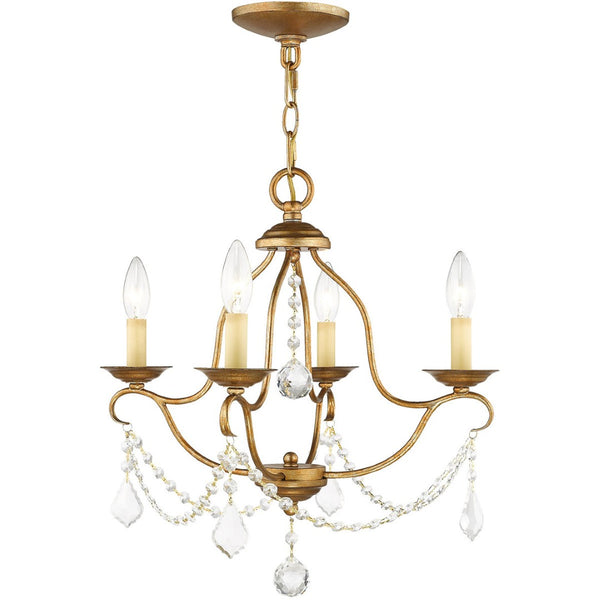 HomeRoots Four Light Dimmable Chandelier - Stylish Cylinder Shades for Modern Spaces & Ambient Lighting 687809