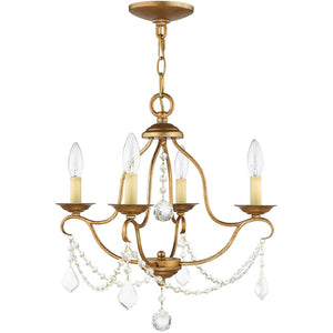 HomeRoots Four Light Dimmable Chandelier - Stylish Cylinder Shades for Modern Spaces & Ambient Lighting 687809
