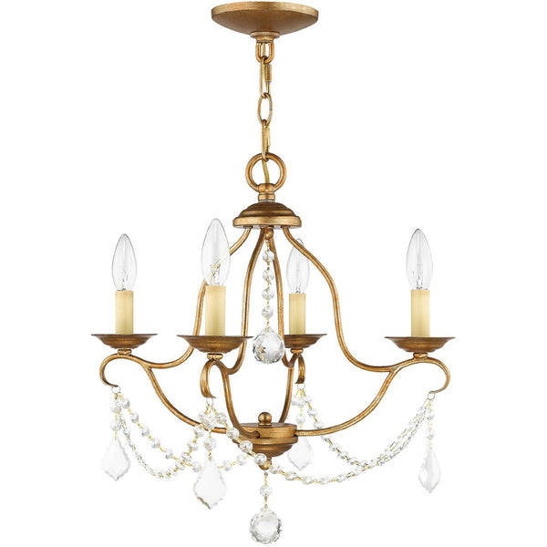 HomeRoots Four Light Dimmable Chandelier - Stylish Cylinder Shades for Modern Spaces & Ambient Lighting 687809