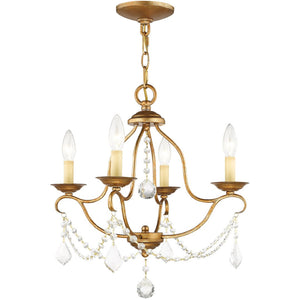 HomeRoots Four Light Dimmable Chandelier - Stylish Cylinder Shades for Modern Spaces & Ambient Lighting 687809
