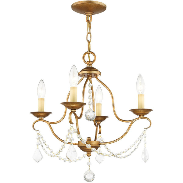 HomeRoots Four Light Dimmable Chandelier - Stylish Cylinder Shades for Modern Spaces & Ambient Lighting 687809