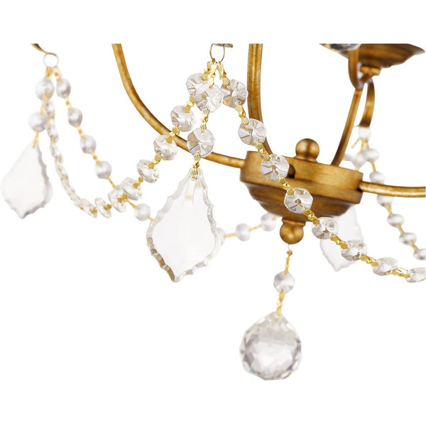 HomeRoots Four Light Dimmable Chandelier - Stylish Cylinder Shades for Modern Spaces & Ambient Lighting 687809