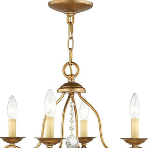 HomeRoots Four Light Dimmable Chandelier - Stylish Cylinder Shades for Modern Spaces & Ambient Lighting 687809