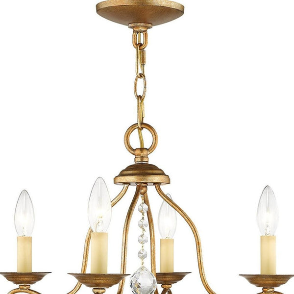 HomeRoots Four Light Dimmable Chandelier - Stylish Cylinder Shades for Modern Spaces & Ambient Lighting 687809