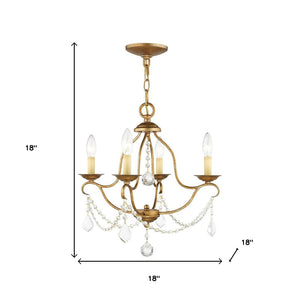HomeRoots Four Light Dimmable Chandelier - Stylish Cylinder Shades for Modern Spaces & Ambient Lighting 687809