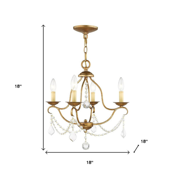 HomeRoots Four Light Dimmable Chandelier - Stylish Cylinder Shades for Modern Spaces & Ambient Lighting 687809